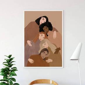 Quadro Decorativo Mulheres Unidas Não Serão Vencidas 45x34cm
