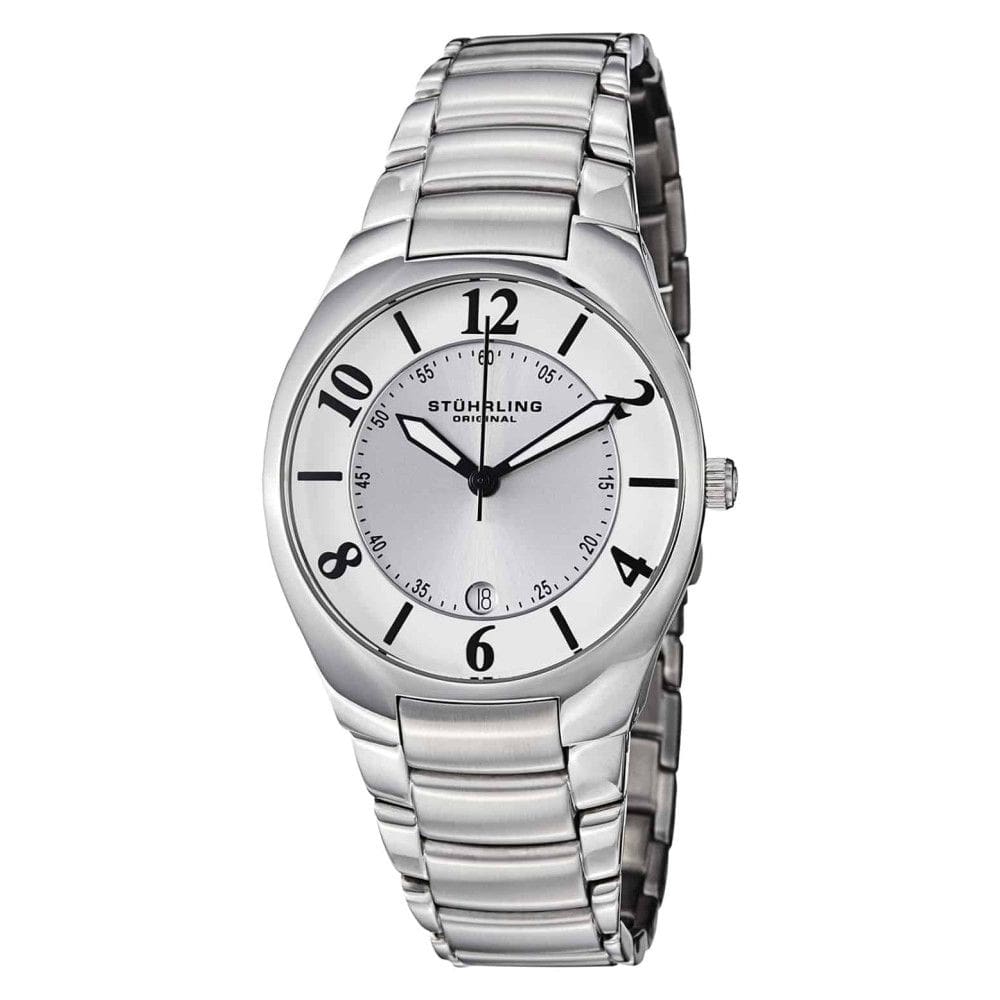 Relógio Regalia 112G 40mm com Mostrador Branco e Pulseira de Aço Inoxidável Prateado da Stuhrling.