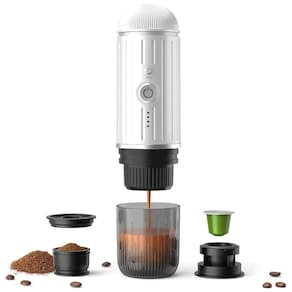 Cafeteira Elétrica Portátil 19 Bar com Carregamento USB-C e Aquecimento Automático para Viagens, Acampamentos e Caminhadas, BENFUCHEN EM2218, Branca