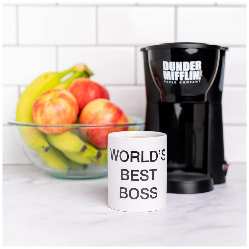 Máquina de Café com Tema The Office Dunder Mifflin e Incluí 1 Caneca de 350mL, 110V 1000W, Uncanny Brands, Preta