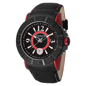 Relógio Geração X 543 com mostrador preto, pulseira de borracha e acabamento PVD preto - Stuhrling.