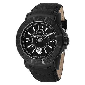 Relógio Geração X 543 com Mostrador Preto, Pulseira de Borracha e Fivela em PVD Preto - Stuhrling