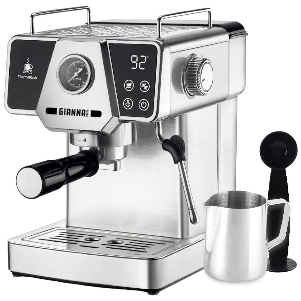 Máquina de Café Expresso 20 Bar com Bocal de Leite, Cronômetro e Tanque de Água de 1,8L, 110V 1350W, Gianna Milano, Prata