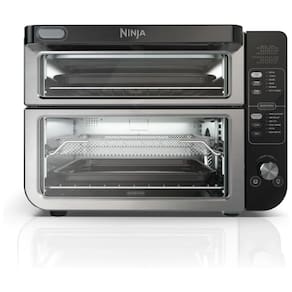 Forno Elétrico 12 em 1 com FlexDoor, FlavorSeal, Material de Aço Inoxidável, Forno Duplo e Tela LCD, 110V 1800W, Ninja DCT401, Prata