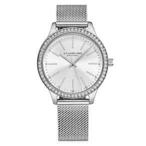 Relógio Stuhrling D44 de 35mm em prata elegante e sofisticado.