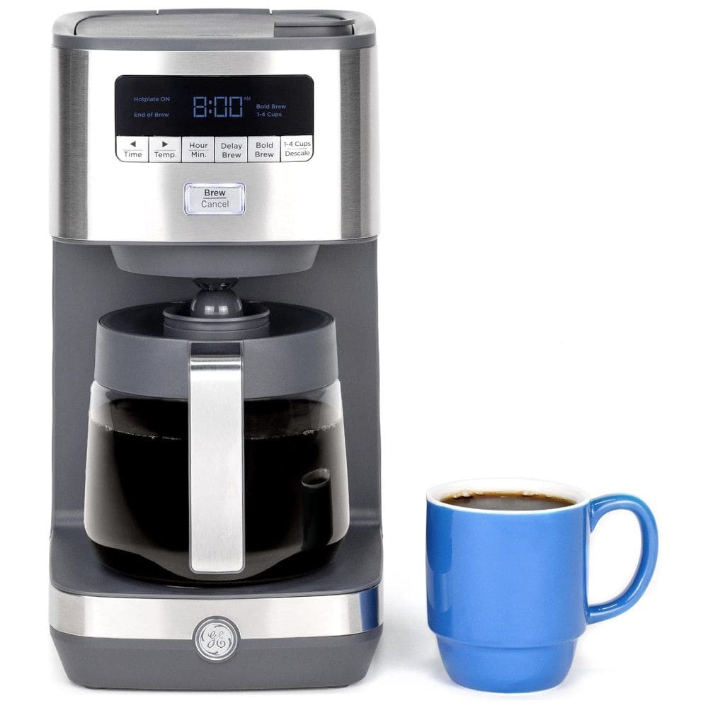 Cafeteira com Jarra de Xícaras e Temporizador, 110V 1200W, GE, Aço Inoxidável