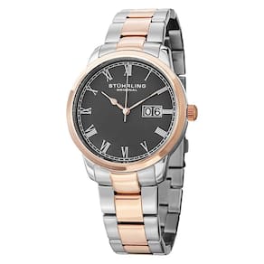 Relógio de pulso Panache Elite 831B 40mm com mostrador cinza e pulseira de aço inox. Elegância clássica em prata.