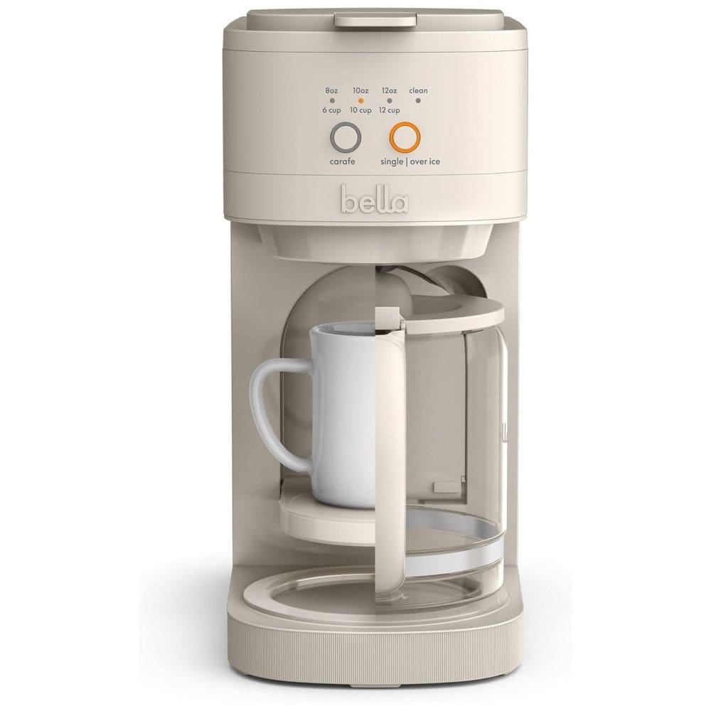 Cafeteira  2 em 1 Compacta e Versátil, Prepara Café em 3 Tamanhos de Jarras e Copos, 110V 1200W, Bella VersaBrew, Leite de Aveia