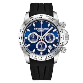 Relógio Cronógrafo Formulai 891R 42mm com Mostrador Azul e Pulseira de Aço Inoxidável Prateado - Stuhrling.