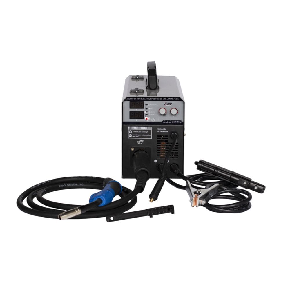 Máquina Inversor de Solda MIG FLUX MMA e TIG Com Acessórios 180A GRI180MB FLEX JAMO