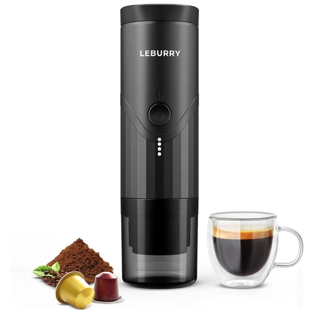 Cafeteira Portátil Recarregável USB para Viagens, Acampamentos e Caminhadas, 5V 90W, LEBURRY LB-T05, Preta