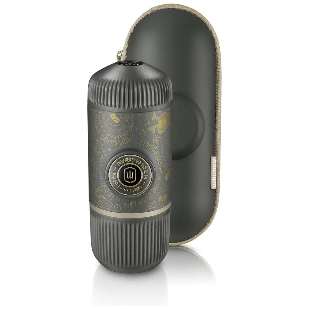 Cafeteira Manual Portátil 18 Bar com Estojo de Transporte para Viagens, Acampamentos e Caminhadas, WACACO, Cinza Escuro