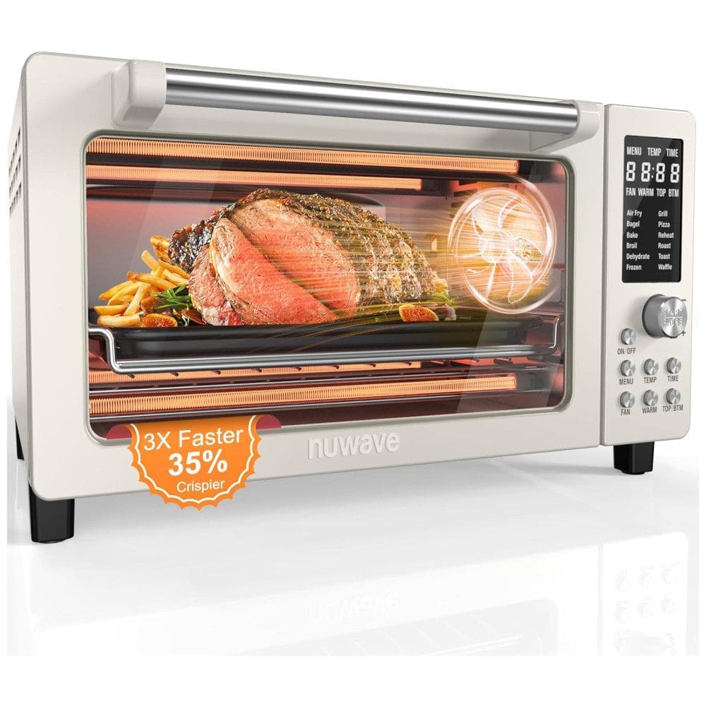 Forno Elétrico 12 em 1 com Capacidade de 19L, Material de Aço Inoxidável e Tela LCD, 110V 1800W, Nuwave, Creme
