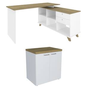 Conjunto Escritório Home: Escrivaninha 5946 + Balcão 6097