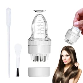 Aplicador de óleo de cabelo Comb Mnatop Scalp Massager All White