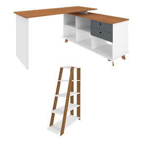 Conjunto Escritório Home: Escrivaninha 6122 + Estante 5945