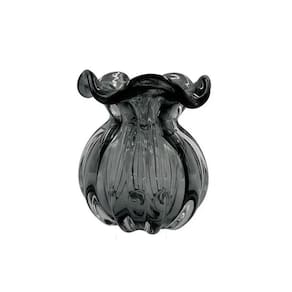 Vaso De Vidro Murano Trouxinha Veneza 12x14cm - Jolitex - Cinza