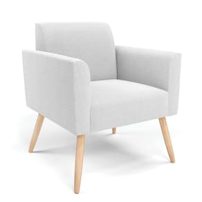 Poltrona Sala Estar Pé Palito Natural Marisa Bouclê Off White D03 - D`Rossi