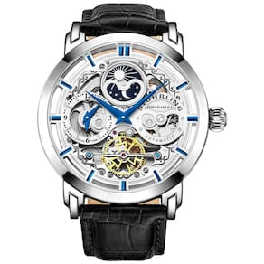 Relógio Masculino Automático, Hora Dupla, Resistente 50m, STUHRLING 371.01, Preto