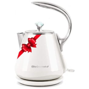 Chaleira Elétrica de 1,2L com Desligamento Automático, 1350W, 110v, ELITE GOURMET EKT 1203W, Branco