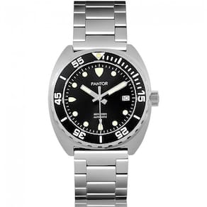 Pantor Sealion Relógio Masculino Analógico Cristal de Safira, Aço Inoxidável