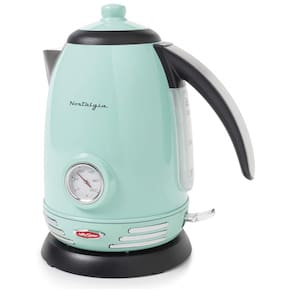 Retro Chaleira Elétrica 1.7L com Desligamento Automático, 1500W, Turquesa, 110v, NOSTALGIA WK17AQ, Azul turquesa