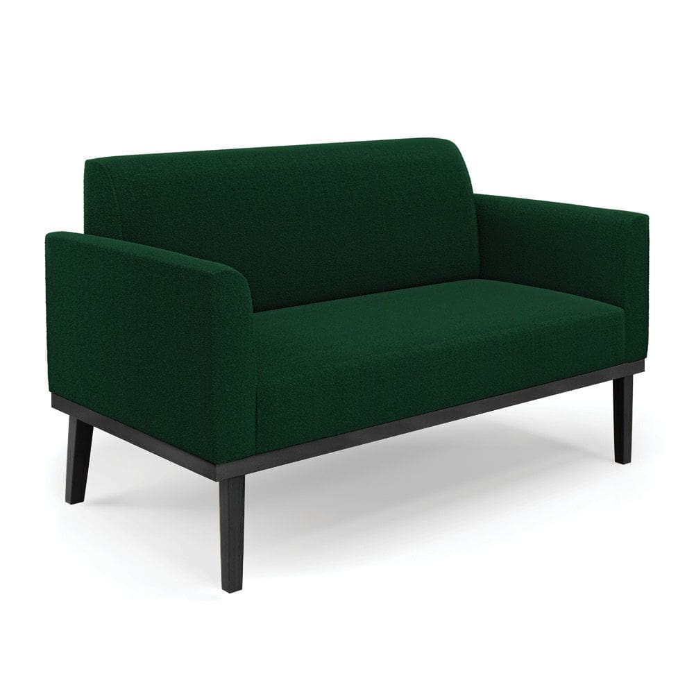 Sofá 2 Lugares Namoradeira Madeira Preto Marisa Bouclê Verde D03 - D`Rossi