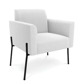Poltrona Sala de Estar Pé Ferro Preto Marisa Bouclê Off White D03 - D`Rossi
