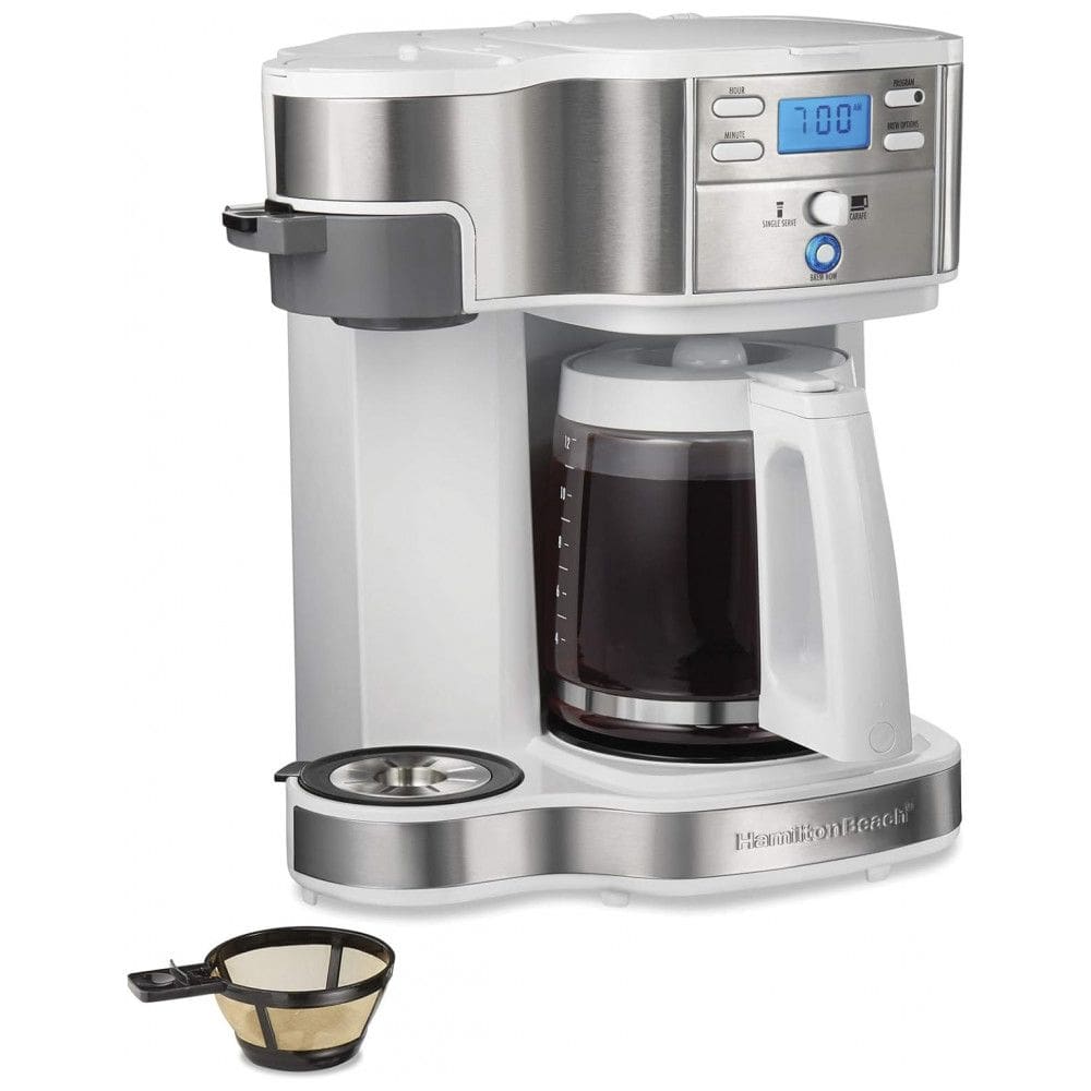 Cafeteira Elétrica Programável Reservatório 1.8L com Tela LCD, 950W, Branca, 110v, HAMILTON BEACH 49933, Branco