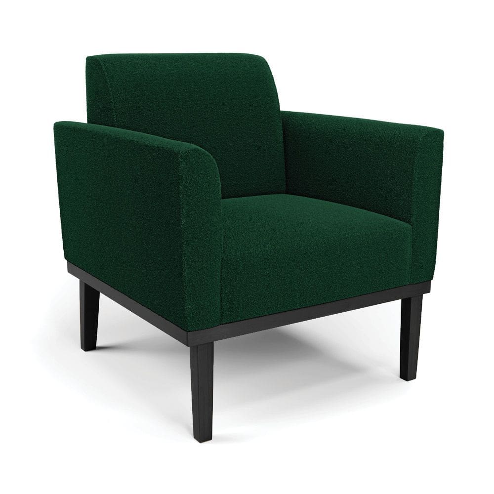 Poltrona para Sala Base Madeira Preto Marisa Bouclê Verde D03 - D`Rossi