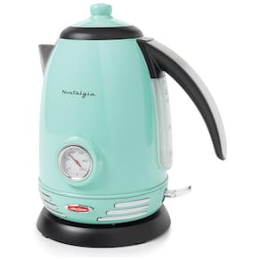 Chaleira Elétrica de 1.7L com Indicador de Água e Base Giratória, 1500W, 110v, NOSTALGIA RWK150AQ, Azul turquesa
