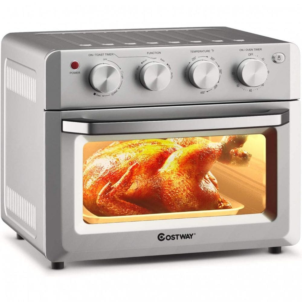 Forno Elétrico de Bancada 7 em 1 com 5 Acessórios e Temporizador, 1550W, 110v, COSTWAY, Azul turquesa