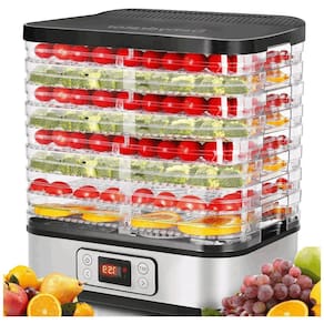 Desidratador de Alimentos, 8 Bandejas, e Transparente, 110v, MEYKEY , Prateado