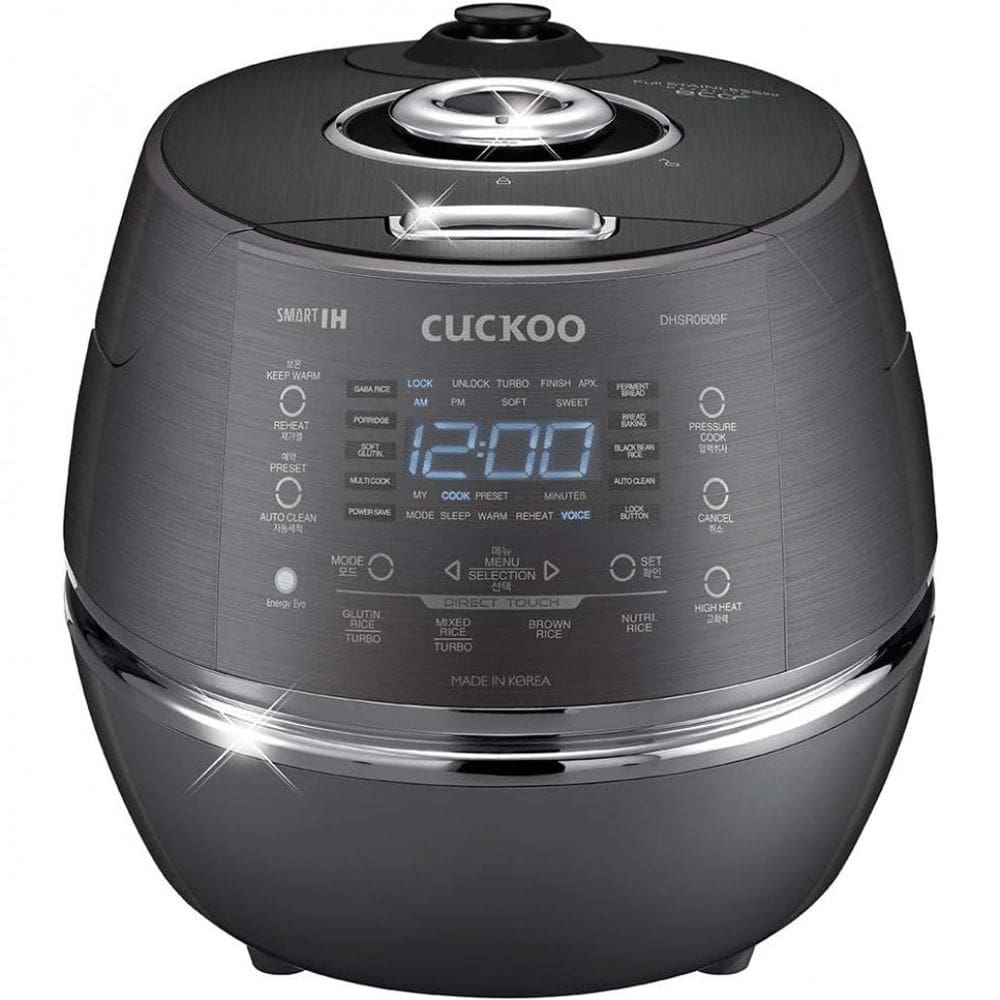 Cuckoo CRP DHSR0609FD panela elétrica multifuncional e programável por indução, aquecimento, pressão, arroz, 6 xícaras cinza escuro
