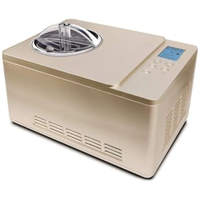 Sorveteira Elétrica 2 Litros Tigela Aço Inoxidável Função de Iogurte, 110v, WHYNTER ICM 220CGY, Dorado