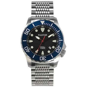Relógio Masculino Seahorse Automático com Hélio Válvula Rotativa, PANTOR Seahorse001, Prateado