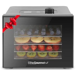 Desidratador de Alimentos com 4 Bandejas, 350W, 110v, ELITE GOURMET EFD308, Preto
