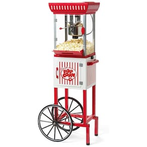 Retrô Pipoqueira Elétrica Portátil 1.9kg em Aço Inoxidável, 110v, NOSTALGIA Retro Classic Popcorn Machine, Vermelho