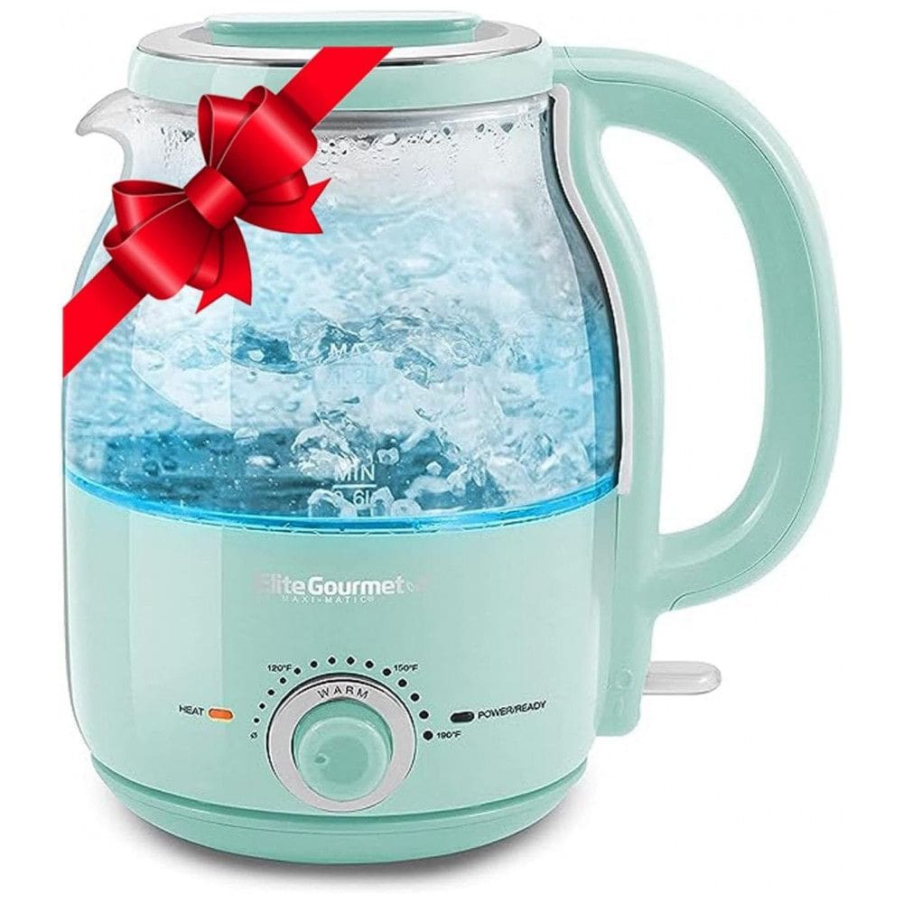 Chaleira Elétrica 1.2L com Desligamento Automático e Controle de Temperatura, 110v, ELITE GOURMET EKT1220M, Azul