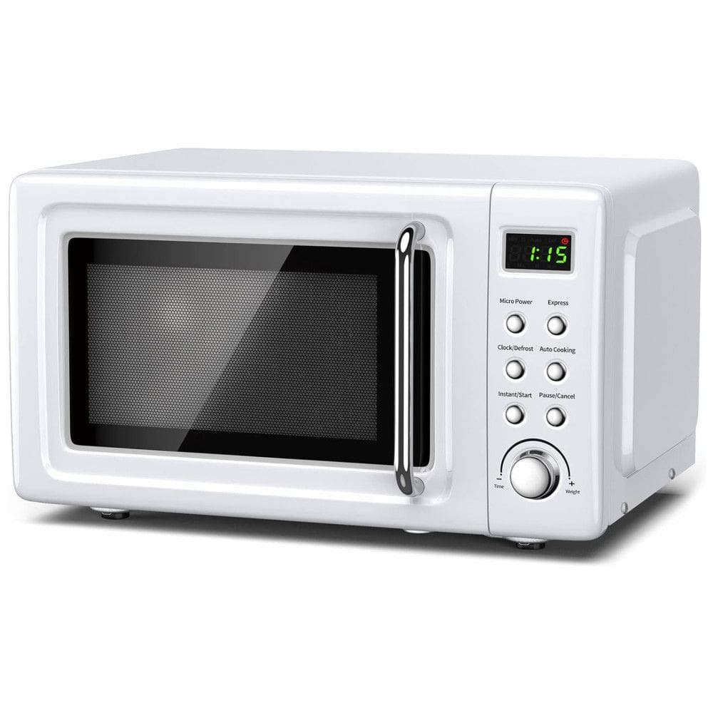 Micro Ondas Retrô de Bancada com 8 Configurações 700W, 110v, SIMOE AMSE171MOWT, Branco
