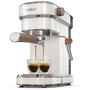 Cafeteira Elétrica Expresso 20Bar com Espumador de Leite, Branca, 110v, LAEKERRT, Branco