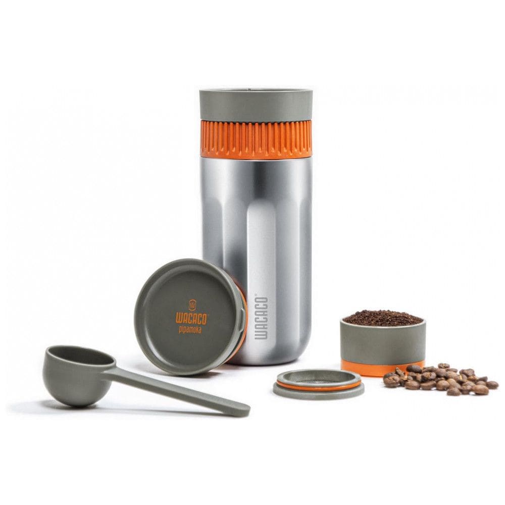Cafeteira Elétrica Programável Portátil e Compacta Compatível Cápsula e Café Moído, 300 mL, WACACO WC PIPAMOKA, Cinza