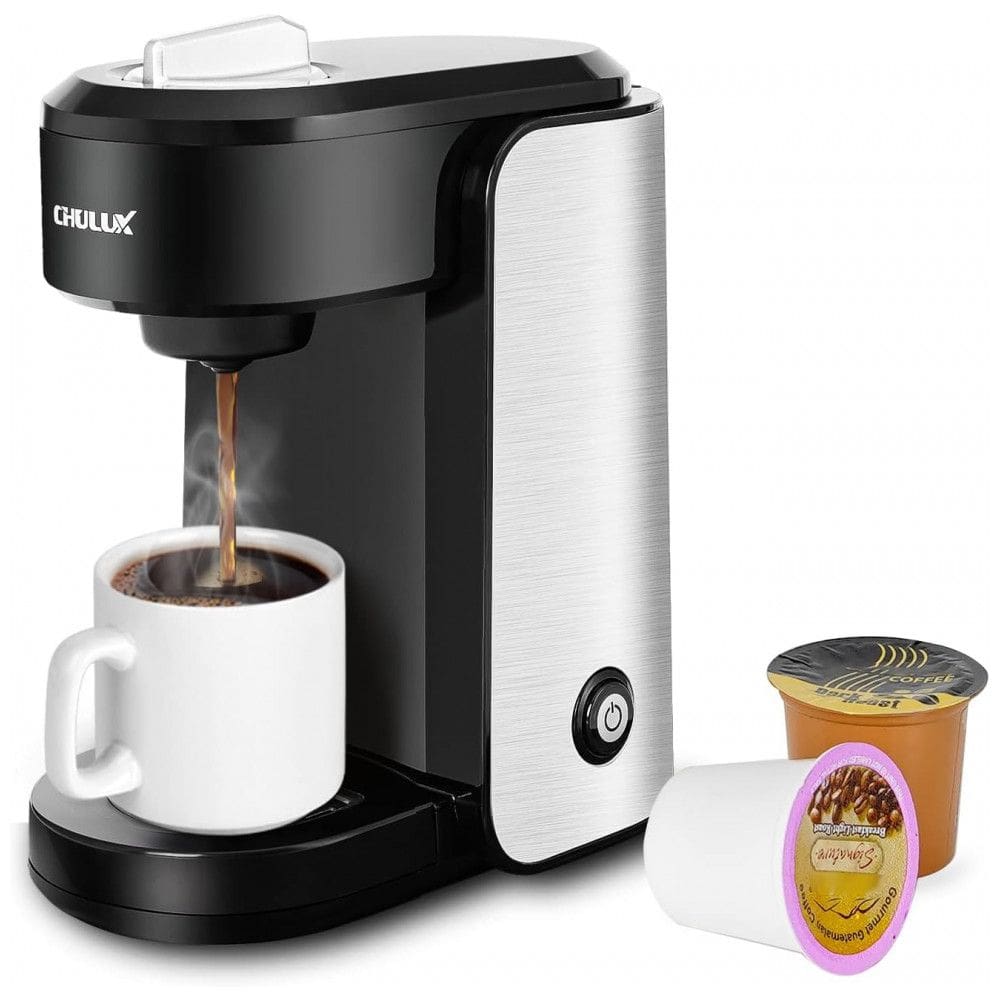 Cafeteira Elétrica Expresso Manual 300mL, 1000W, 110v, CHULUX QF CM804, Prateado