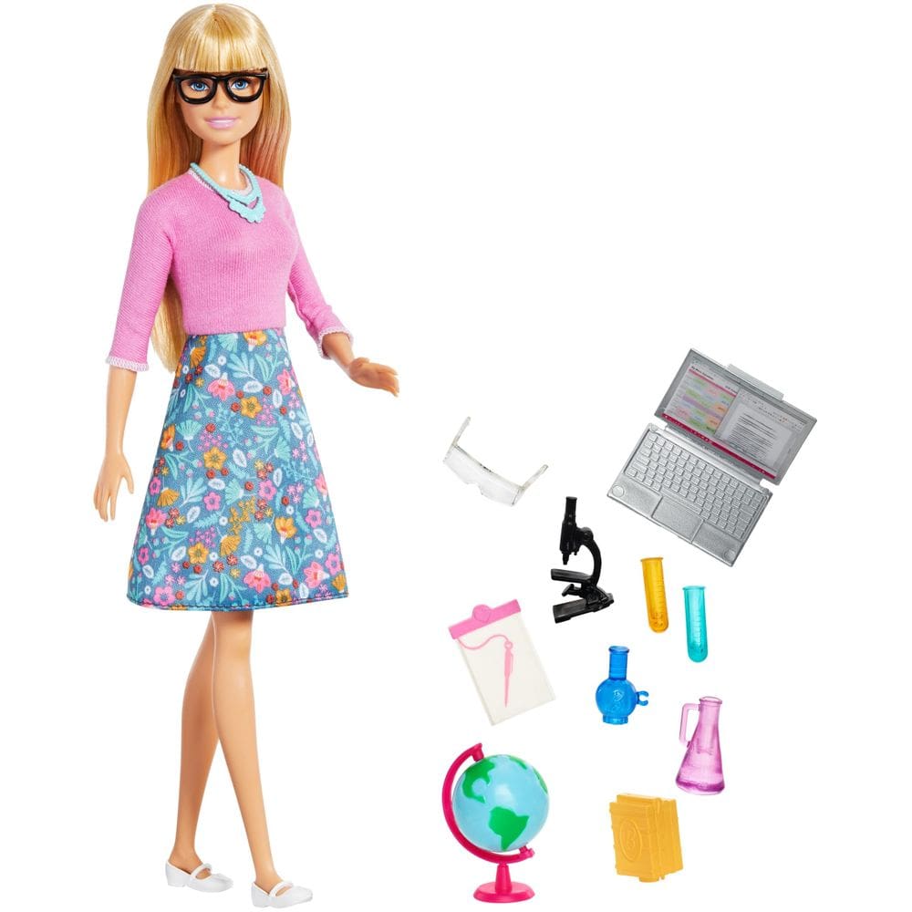 Boneca Barbie Teacher Pre-Kindergarten com 3 acessórios