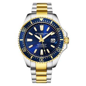 Relógio Masculino Stuhrling Depthmaster 3950A Quartzo 42mm, Prata e Dourado