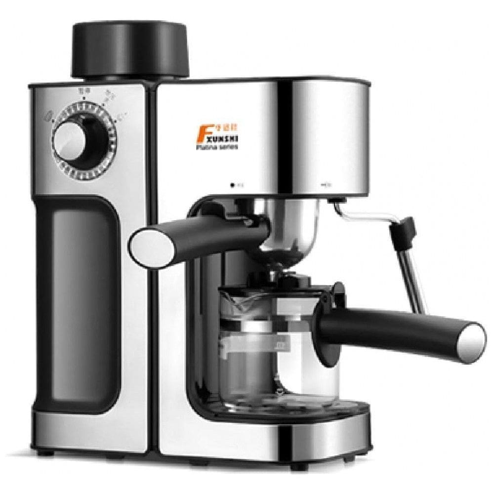 Cafeteira Elétrica Expresso Automática 1.4L de Aço Inoxidável, 800W, 110v, GENERIC, Prateado