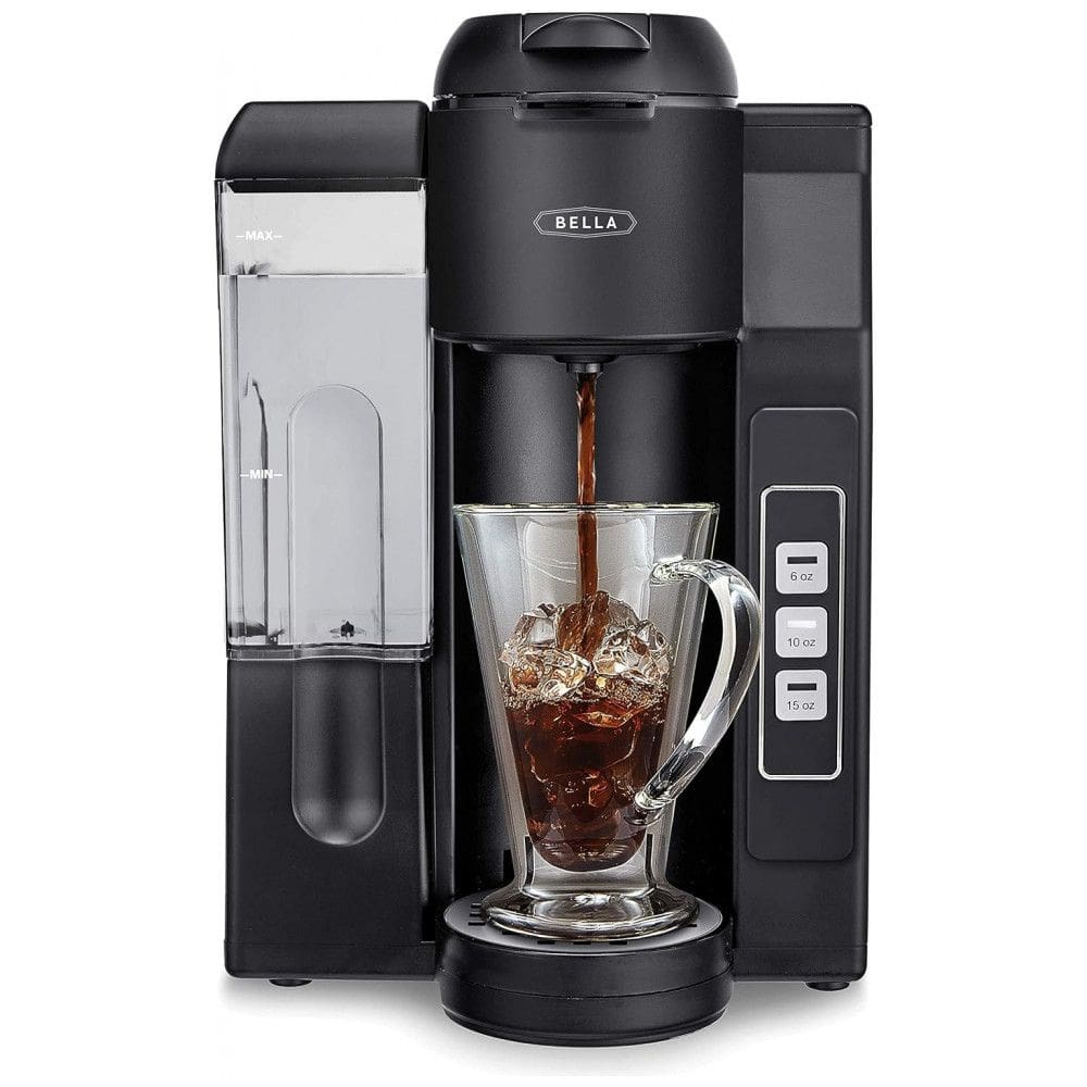 Cafeteira Elétrica Expresso Manual 1.2L com Bandeja de Gotejamento Ajustável, 110v, BELLA 17244, Preto