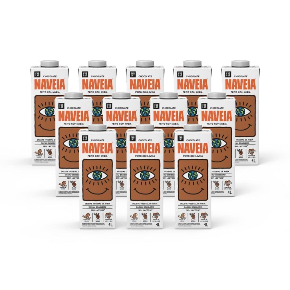 Kit 12x Bebida Vegetal Naveia Chocolate 1L