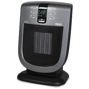 Aquecedor Elétrico Cerâmica com Controle Remoto e Modo Eco Energia, 110V 1500W, DeLonghi DCH5090ER, Preto e Cinza