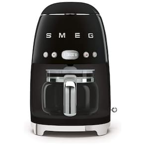 Cafeteira Elétrica Programável 50s Retro Programável com Temporizador, Aço Inoxidável, 110v, SMEG DCF02BLUS, Preto